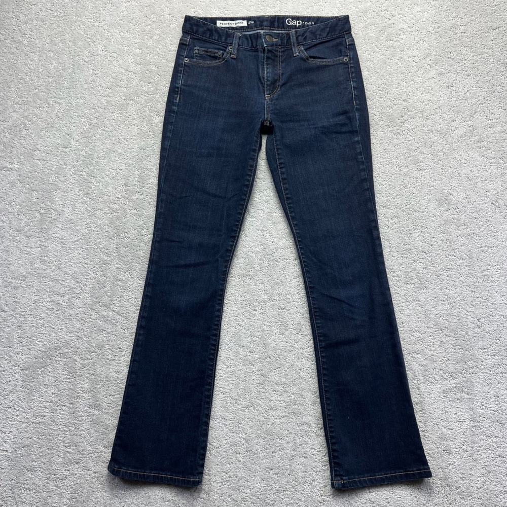 Gap 1969 Pants Womens Size 25p Blue Perfect Boot Dark Wash Petite Jean Stretch‎